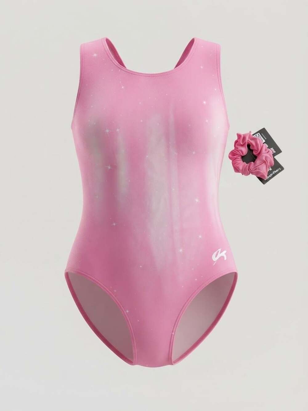 NWT GK Elite Gymnastics Leotard Size AS Pink Starry Tank Small